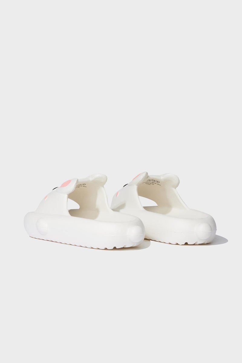 DeFacto White Girl Girl High Sole Single Band Eva Slippers Casual - Image 4